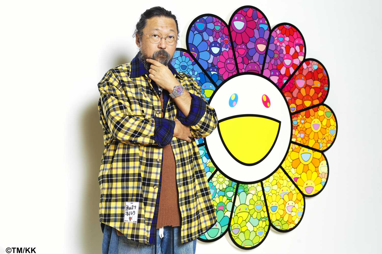 Takashi Murakami wearing the Classic Fusion Takashi Murakami Sapphire Rainbow