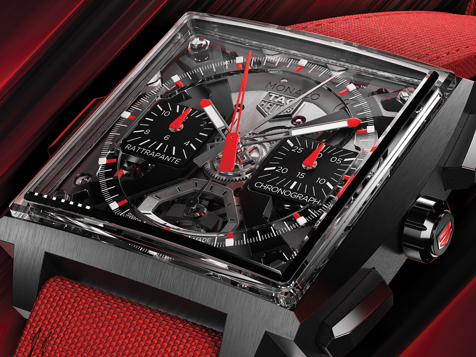 TAG Heuer Monaco Split-Seconds Chronograph close up