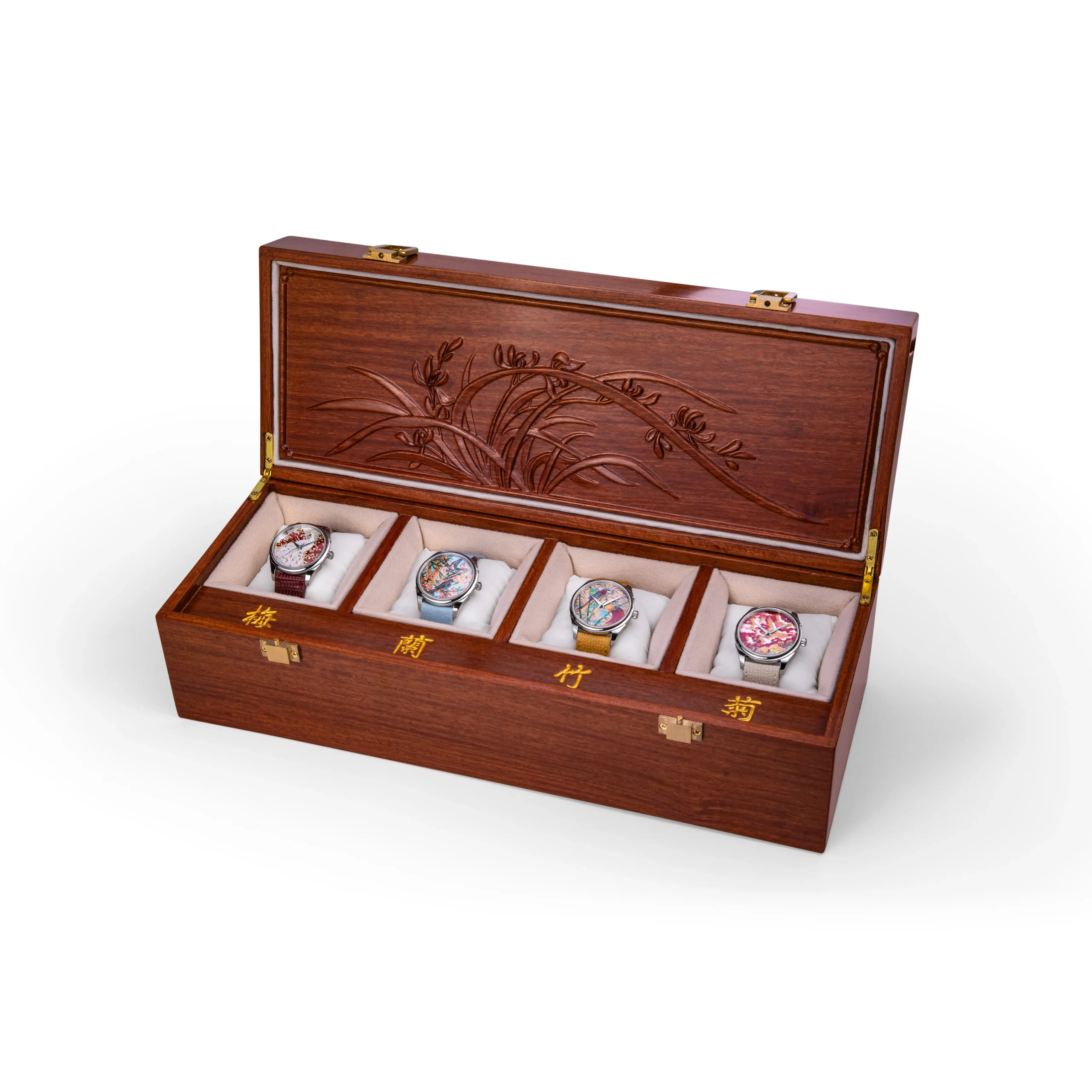 Four Noble Ones Box Set handcrafted in Burmese rosewood